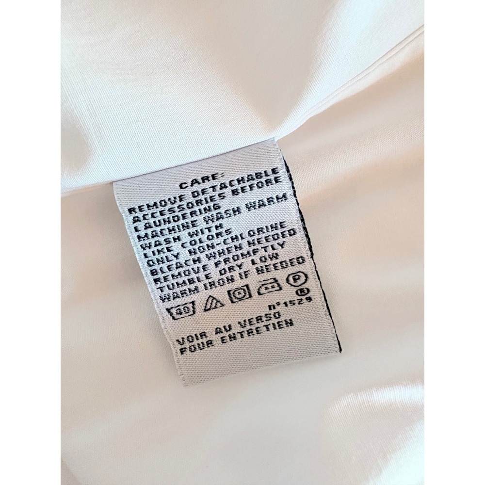 Y2K Ralph Lauren Sport White Cotton Stretch Crest Button Down Shirt Women SZ 14 - Picture 10 of 10